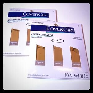 NEW 6 CoverGirl MEDIUM DARK FOUNDATION Long Last Wear Make-Up Oil-Free Packet